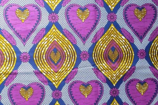 PURPLE HEART Waxprint Stoff
